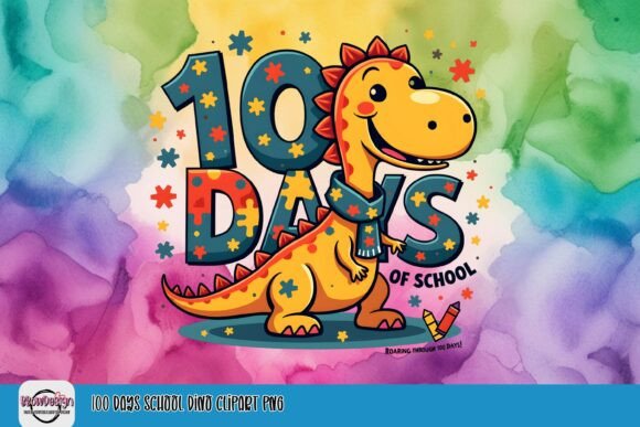 Celebrating the 100 Days of School with Adorable Dino Clipart