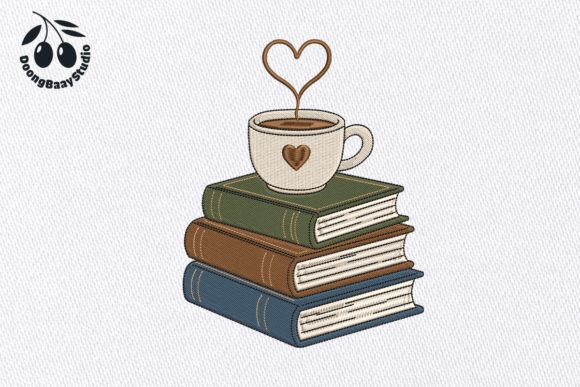 Coffee Books Embroidery Design: A Perfect Blend for Creative Projects