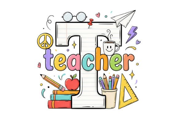 Empowering Education with the Teacher Letter T School SVG Design