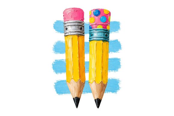 Evaluating Painted School Pencil Clipart PNG for Educational Design Projects