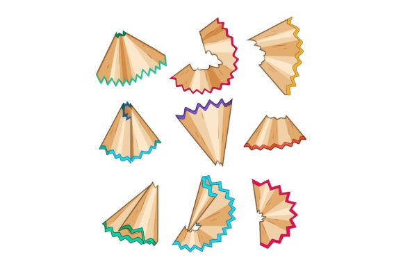 The Artistic Utility of Colorful Assorted Pencil Shavings Vector Graphics