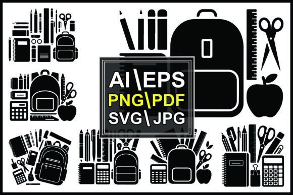 Unlocking Creativity with Silhouettes School Supplies Notebooks and Vector Bundles